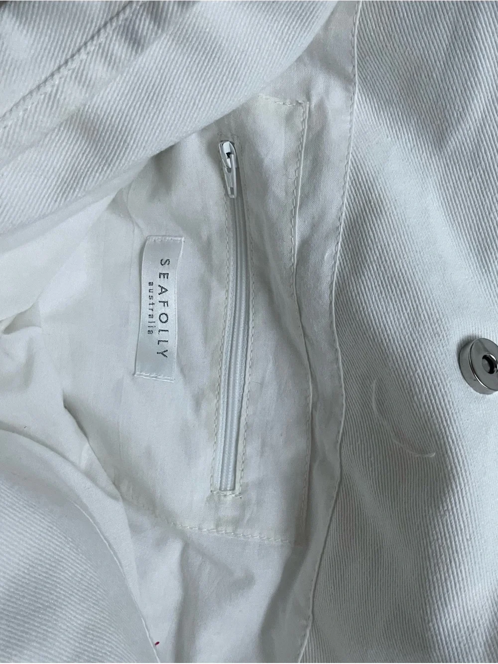 Seafolly White Canvas Logo Tote with Rope Handles
